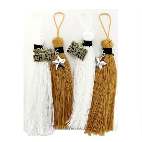 Graduation White &#x26; Gold Tassels by Recollections&#x2122;